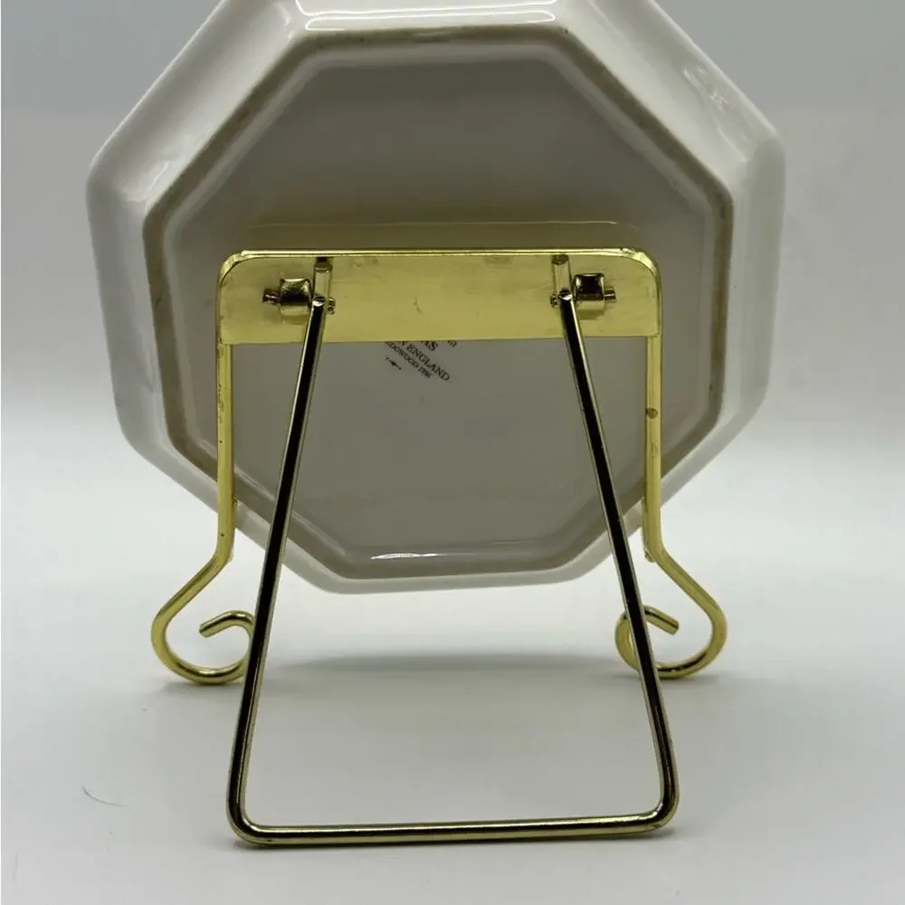 Wedgwood “Atlas” Bone China 5”Octagonal Decorative Compass Plate Yellow and Gold